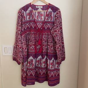 *NEW*Karni BOHO Print Pink Mini Dress/Tunic/CoverUp